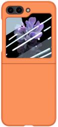  EXTRA PC Husă din plastic cu sticlă pentru afișajul extern Samsung Galaxy Z Flip 5 5G portocaliu