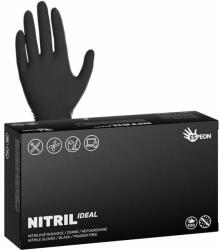  Nitril kesztyű IDEAL - fekete, púdermentes, M méret, 100 db