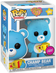 Funko POP! Animation #1203 Care Bears Champ Bear (Limited Flocked Chase Edition)