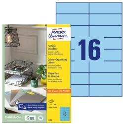 Avery Etikett AVERY 3453 105x37mm univerzális kék 1600 címke/doboz 100 ív/doboz (3453) - tonerpiac