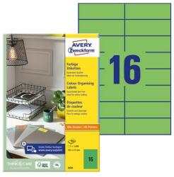 Avery Etikett AVERY 3454 105x37mm univerzális zöld 1600 címke/doboz 100 ív/doboz (3454) - tonerpiac - 17 422 Ft