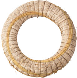 Valex Decor Szizállal bevont széna koszorúalap cirokkal díszítve 25cm/6cm - Fehér (KA3-25F)