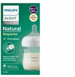 Philips Biberon din sticla Natural Response, 0 luni +, 120 ml, Philips Avent