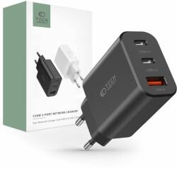 Hálózati Töltő / Töltőfej Tech-protect C30w 3-port Network Charger Pd30w/qc3.0 Black