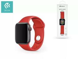 DEVIA ST324970 Devia Apple Watch (42/44/45/49mm) óraszíj, Deluxe Series Sport, szilikon, piros (ST324970)
