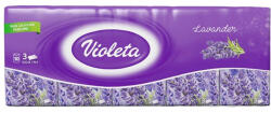 Violeta papírzsebkendő 3 rétegű levendula - 10x10db