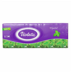 Violeta papírzsebkendő 3 rétegű mentol - 10x10db