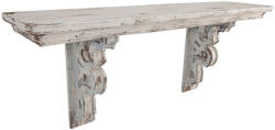 Clayre & Eef Etajera lemn alb antichizat 100x23x41 cm (5H0232) - decorer