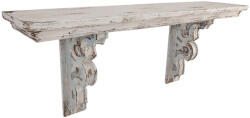 Clayre & Eef Etajera lemn alb antichizat 100x23x41 cm (5H0232) Raft