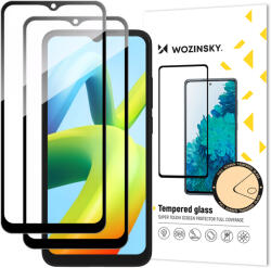 Wozinsky Full Glue Tempered Glass 2x Xiaomi Redmi A2 / Redmi A1 teljes képernyős fekete kerettel fólia