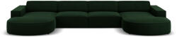 Micadoni Coltar Jodie in forma de U cu 6 locuri, colt rotunjit si tapiterie din catifea, verde inchis (ColtarJodie6set7)