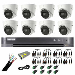 Hikvision Sistem supraveghere Hikvision 8 camere interior 4 in 1 8MP, 2.8mm, IR 60m, DVR 8 canale 4K 8MP, accesorii (33398-)