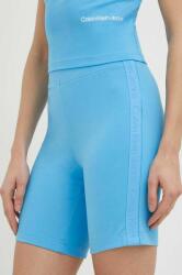 Calvin Klein Jeans rövidnadrág női, nyomott mintás, magas derekú - kék L