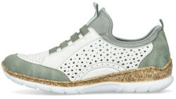 RIEKER Pantofi dama, Rieker, N4277-90-Alb, casual, piele ecologica, cu talpa joasa, alb (Marime: 36)