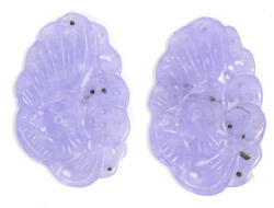  Pandantiv Jad Natural Colorat Sculptat cu Gaura 40x26x3 mm - 1 Pereche