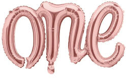 Partydeco Fólia lufi - one Rosegold felirat, csak csak levegővel tölthető (LUFI773464)