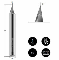 Datron Freza gravura, Datron 0068285G, 0.1x6.0mm (0068285G)