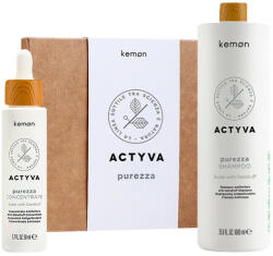 Kemon - Set pentru purificare scalp Kemon Actyva Purezza, Sampon 1000 ml + Tratament 50 ml