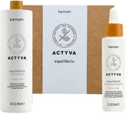 Kemon - Set pentru echilibrare scalp Kemon Actyva Equilibrio, Sampon 1000 ml + Tratament 50 ml