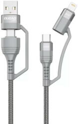 Dudao USB cable Dudao L20xs 4in1 USB-C / Lightning / USB-A 2.4A, 1m (gray) (32401) - vexio