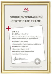 Walther Trendstyle Műanyag Dokumentum keret 21x29, 7 arany színű (KP130G)