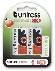 Uniross C/baby akkumulátor 1, 2 V 3000 mAh (2 db/cs) (UH2C3000) - vasasszerszam