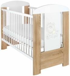 NEW BABY Gyerek kiságy New Baby Maci csillaggal standard tölgy - babyboxstore