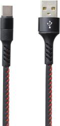 mobilNET USB-C - USB-A adatkábel, 2A, 1m, fekete - piros