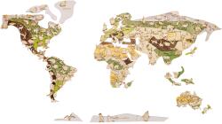 Egyéb kiadó Világtérkép - A világ állatai - fa puzzle falitérkép 130x70 cm