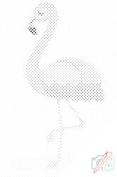 PontPöttyöző - Kis flamingó Méret: 40x60cm, Keretezés: Keret nélkül (csak a vászon), Szín: Zöld