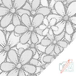  PontPöttyöző - Pasztell virágok Méret: 50x50cm, Keretezés: Keret nélkül (csak a vászon), Szín: Zöld