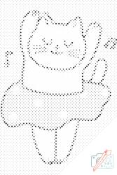  PontPöttyöző - Balettozó cica Méret: 40x60cm, Keretezés: Keret nélkül (csak a vászon), Szín: Zöld