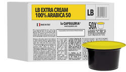 La Capsuleria Cafea Extra Cream, 100% Arabica, 50 capsule compatibile Lavazza Blue in Black , La Capsuleria (LB03)