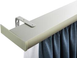 FüggönyFutár Webáruház Előlapos mennyezeti karnis, Decolino, erős fémötvözetből, kétsoros, 220 cm, alu-szatén színű