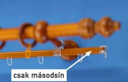 FüggönyFutár Webáruház Másodsín kampókkal fa karnishoz, cseresznye, 130 cm