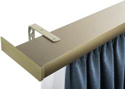 FüggönyFutár Webáruház Előlapos mennyezeti karnis, Decolino, erős fémötvözetből, kétsoros, 140 cm, matt bronz színű