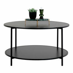 House Nordic Masa de cafea rotunda neagra cu picioare negre 80cm Vita House Nordic (2101510) Masa de cafea