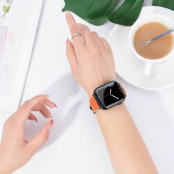 Hoco szíj Apple Watch 42/44/45/49mm-es órához Elegáns bőr WA18 narancssárga