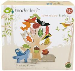 Tender Leaf Asezarea din padure din lemn preminum, Tender Leaf Toys, 19 piese
