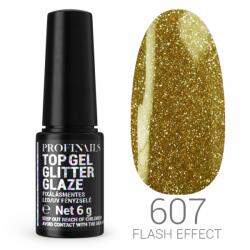 Profinails Top Gel Glitter Glaze Flash Effekt Fixálásmentes LED/UV Fényzselé 607