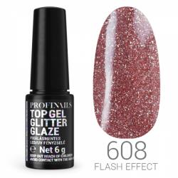 Profinails Top Gel Glitter Glaze Flash Effekt Fixálásmentes LED/UV Fényzselé 608