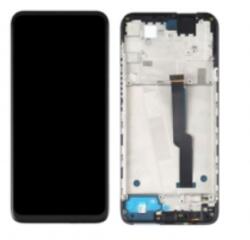 Motorola One Fusion+ előlap keret, lcd kijelző és érintőpanel fekete, OEM