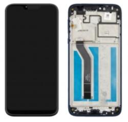 Motorola Moto G7 Power EU Verzió előlap keret, lcd kijelző és érintőpanel kék OEM