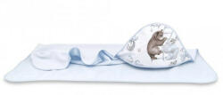  Baby Shop kapucnis fürdőlepedő 100*100 cm - Felhőn alvó állatok kék - babyshopkaposvar