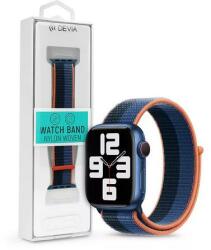 DEVIA ST364662 Devia Apple Watch (38/40/41mm) óraszíj, Nylon Woven Two-Tone, szövet, kék-narancs (Pinch Feather) (ST364662)