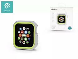 DEVIA ST323881 Devia Apple Watch 4 szilikon tok (40mm), Dazzle Series, ezüst-neon zöld (ST323881)