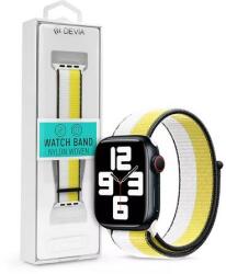 DEVIA ST364709 Devia Apple Watch (42/44/45/49mm) óraszíj, Nylon Woven Two-Tone, szövet, fehér-sárga (Oat Milk) (ST364709)