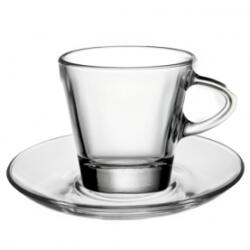 Vitrum - Стъклена чаша с чинийка за топли напитки 80мл BARCHETTA VM-1223020+1183000 (010462)