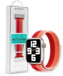 DEVIA ST364686 Devia Apple Watch (38/40/41mm) óraszíj, Nylon Woven Two-Tone, szövet, piros-narancssárga (Peony) (ST364686)