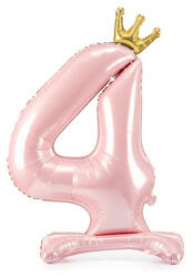 Partydeco Talpas számos lufi 33" (84cm) fólia szám, számjegy, 4 csak levegővel tölthető, Rózsaszín (LUFI247871)